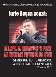 Couverture de Demersul lui Iurie Roșca la procuratura generală