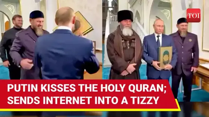 Putin kissing the Quran