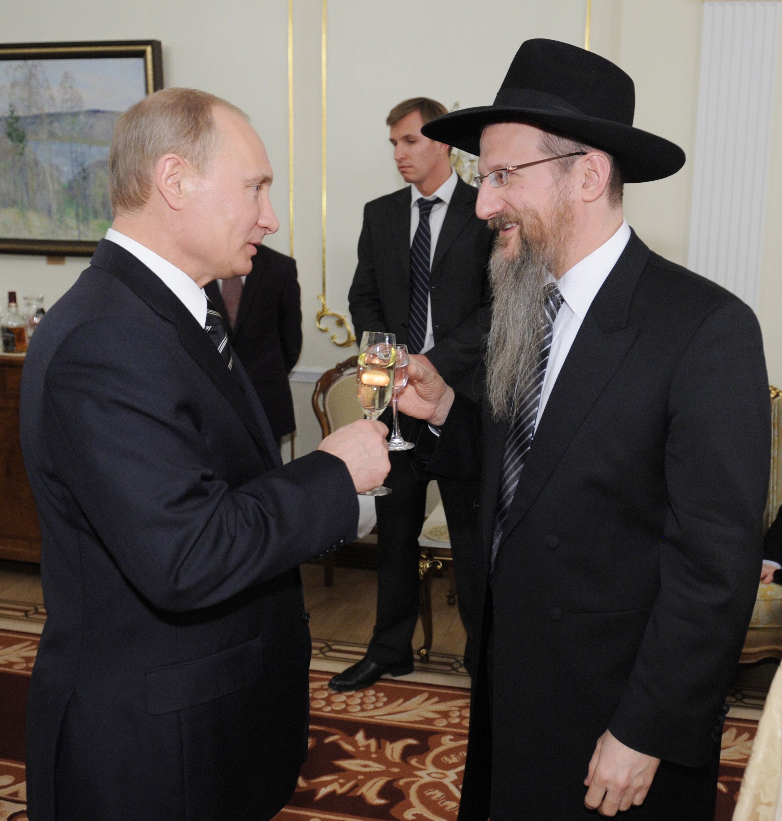 Putin mit Berel Lazar (Chabad-Lubawitsch) 
